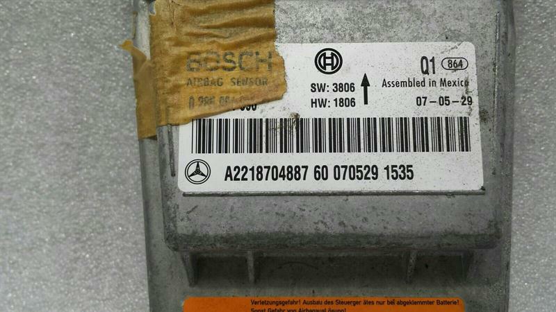 Mercedes CL W216 Safety Module ECU A2218704887 Air Control Unit SRS W221
