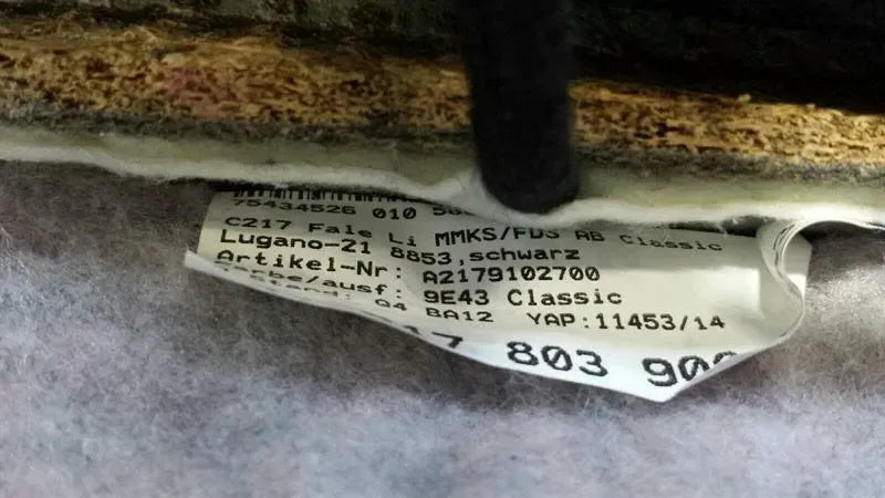 Mercedes CL W217 Front Left Seat Backrest A2179102700 Seat Vone Left Sold