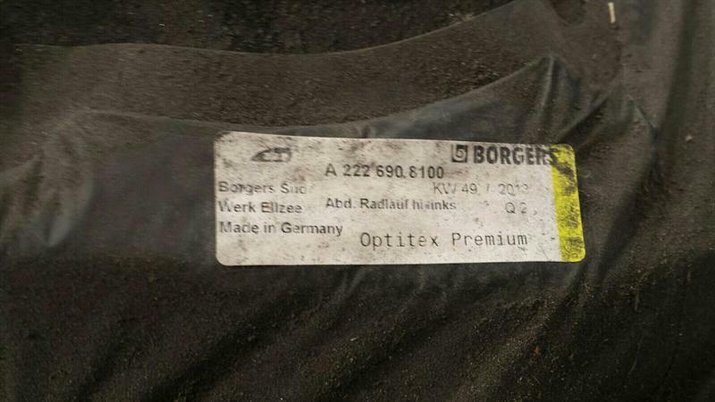 MERCEDES S-CLASS W222 RLH WHEEL ARCH LINER A2226908100 WHEEL ARCH COVER HL