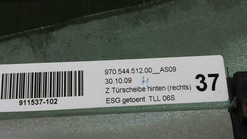 Porsche Panamera 970 Right Rear Door Glass 97054451200 Door Window Rear Right