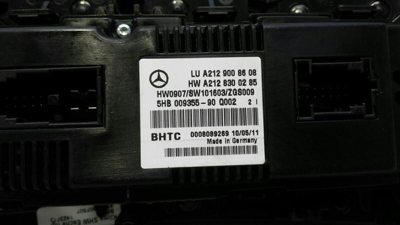 Mercedes E Class W212 Auto Climate Control A2129008608 Climate Control Panel