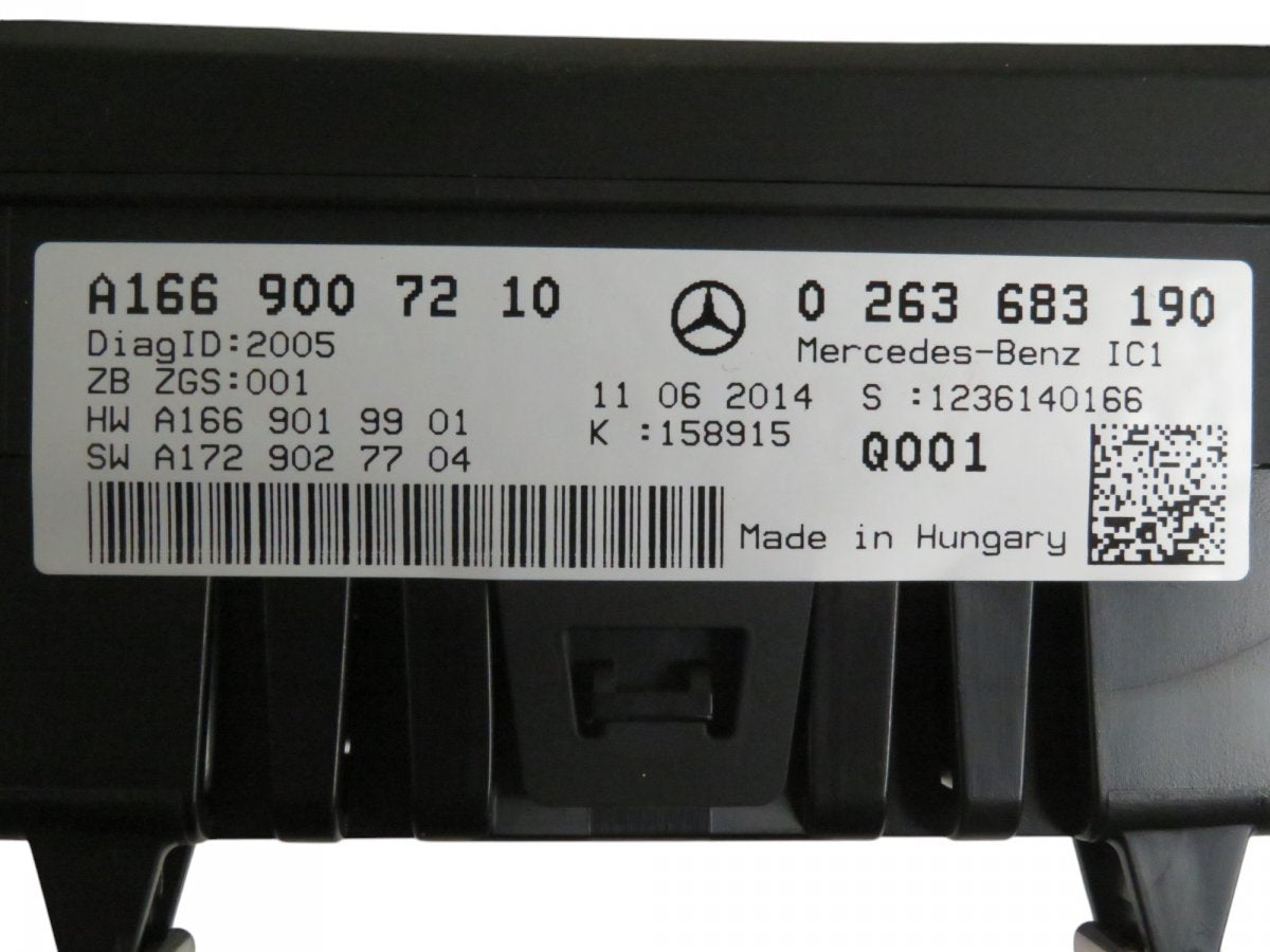 A1669007210 A1669008804 A1669004208 Instrument Cluster MERCEDES-BENZ GL-CLASS (X166) (2012-2019)