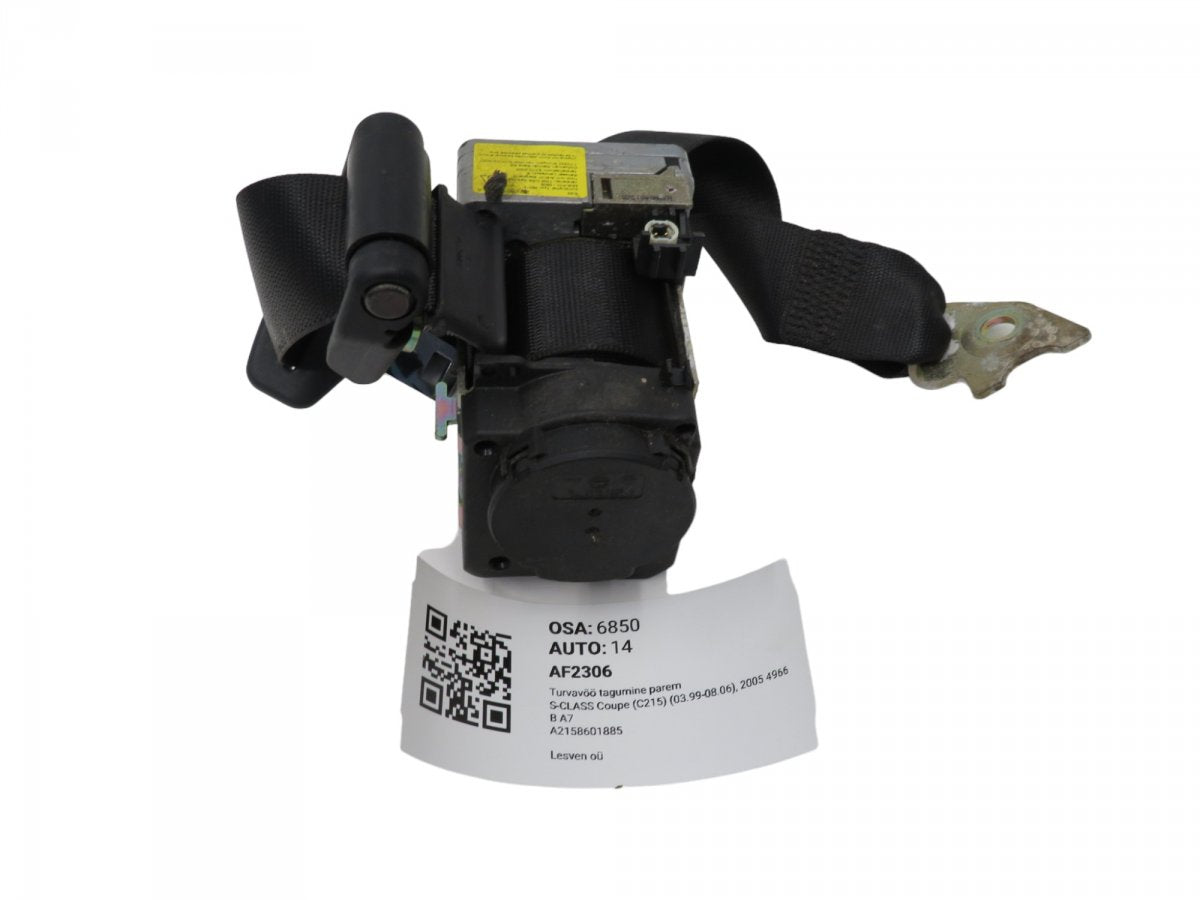 A21586018859C94 A2158601885 2158601885 Seat Belt Rear Right MERCEDES-BENZ S-CLASS Coupe (C215) (1999-2006)