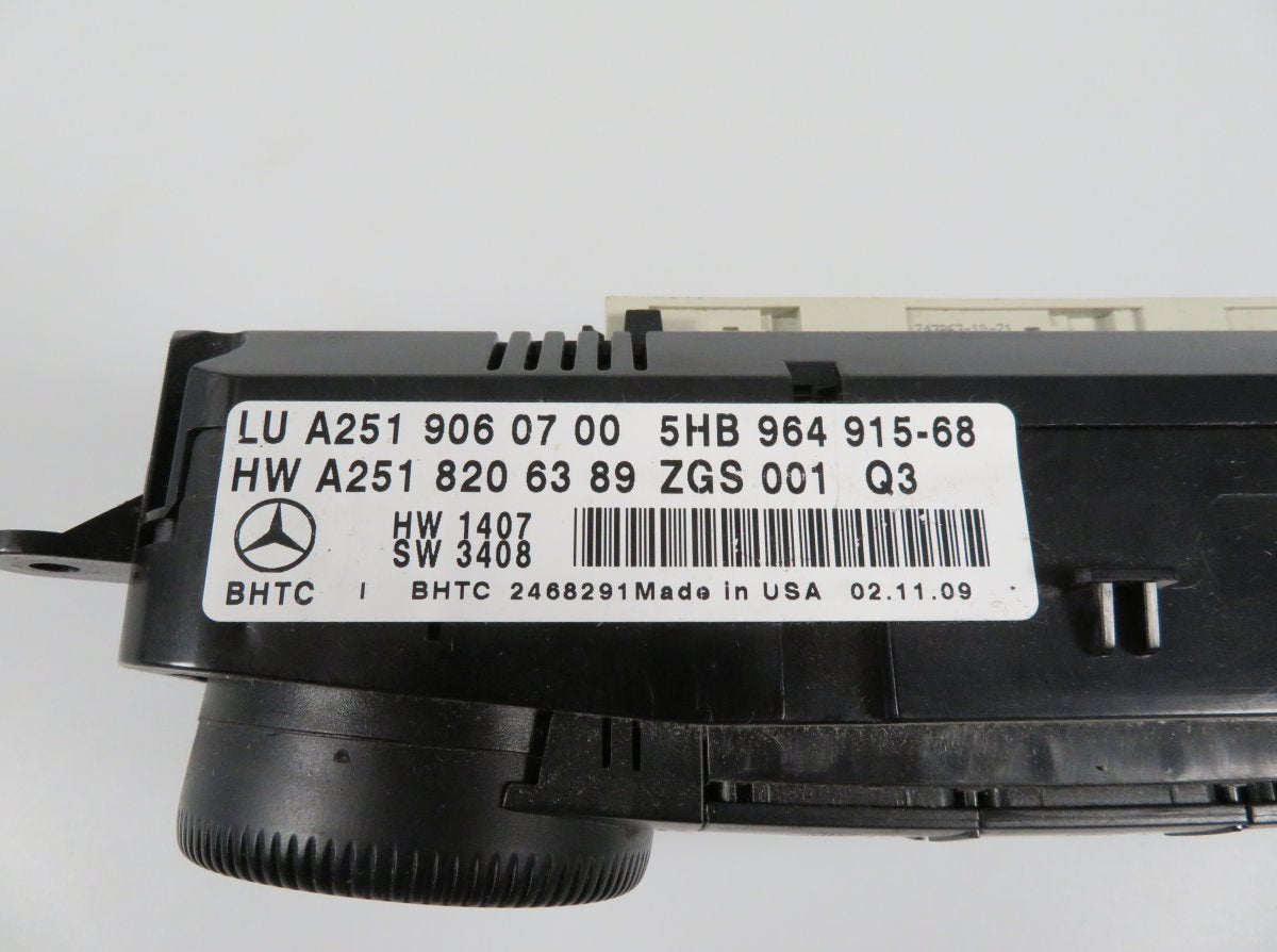 A2519000501 A2519060700 Heater control panel MERCEDES-BENZ GL-CLASS (X164) (2006-2012)