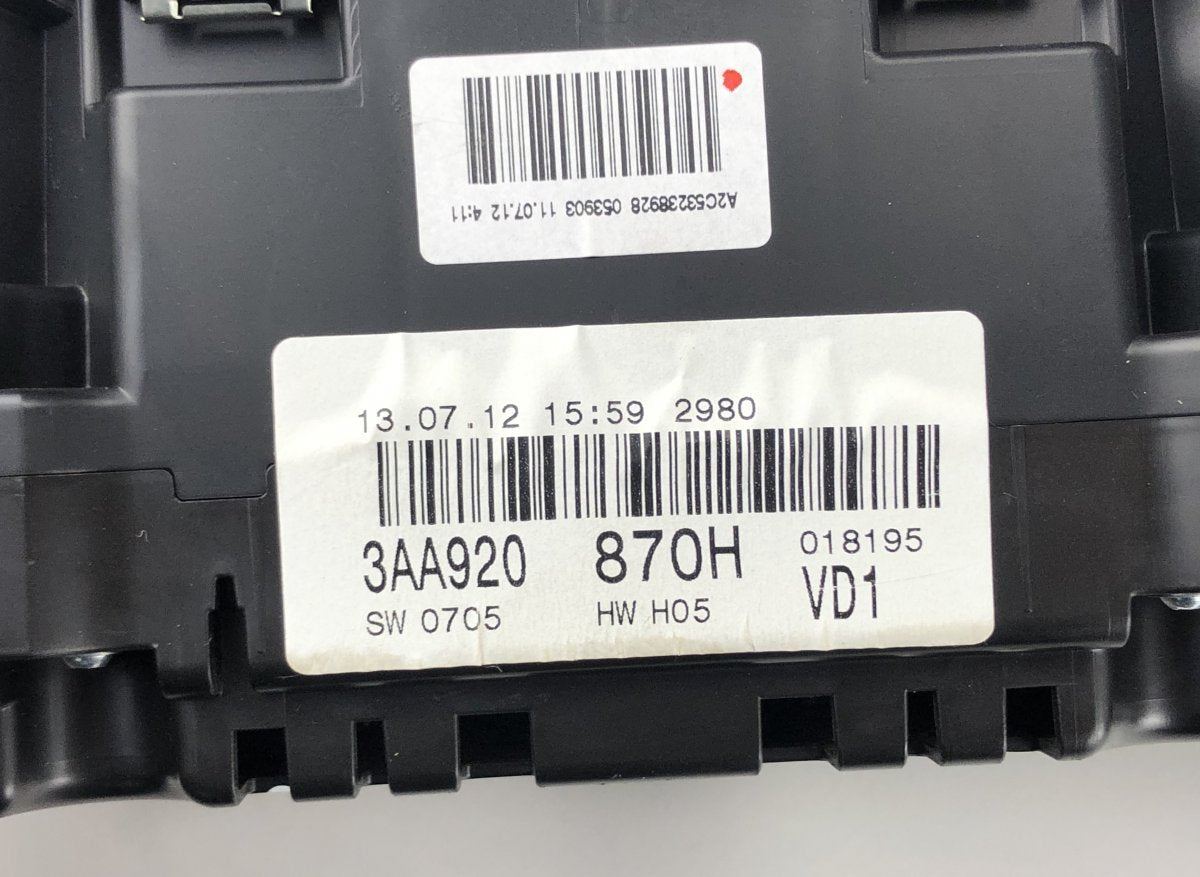 3AA920870H Instrument Cluster VW PASSAT B7 / ALLTRACK (2010-2015)