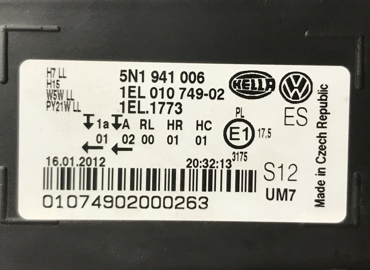 5N1941006 Headlight right VW TIGUAN I (5N) (2007-2018)