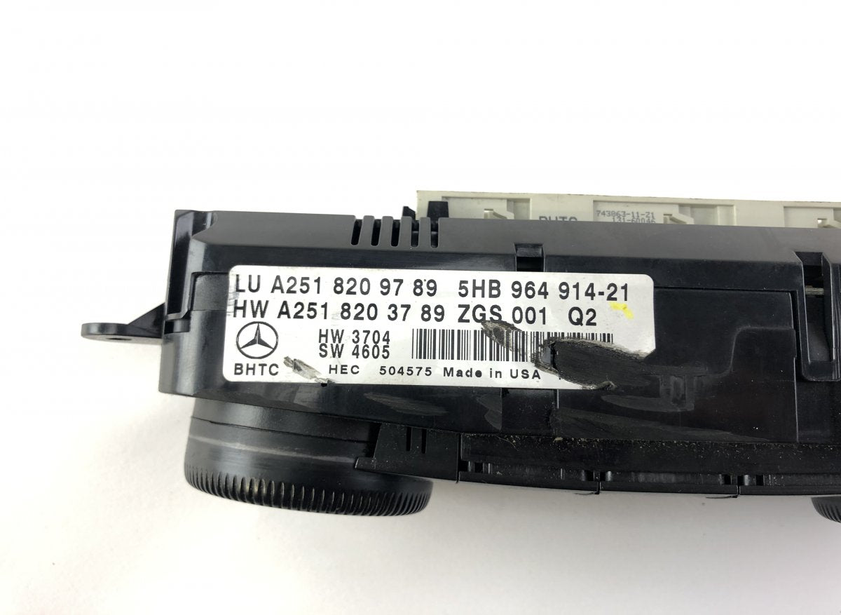 5HB96491427 5HB964914-27 5HB964914 5HB964914-29 5HB96491429 Heater control panel MERCEDES-BENZ R-CLASS (W251) (2006-2013)