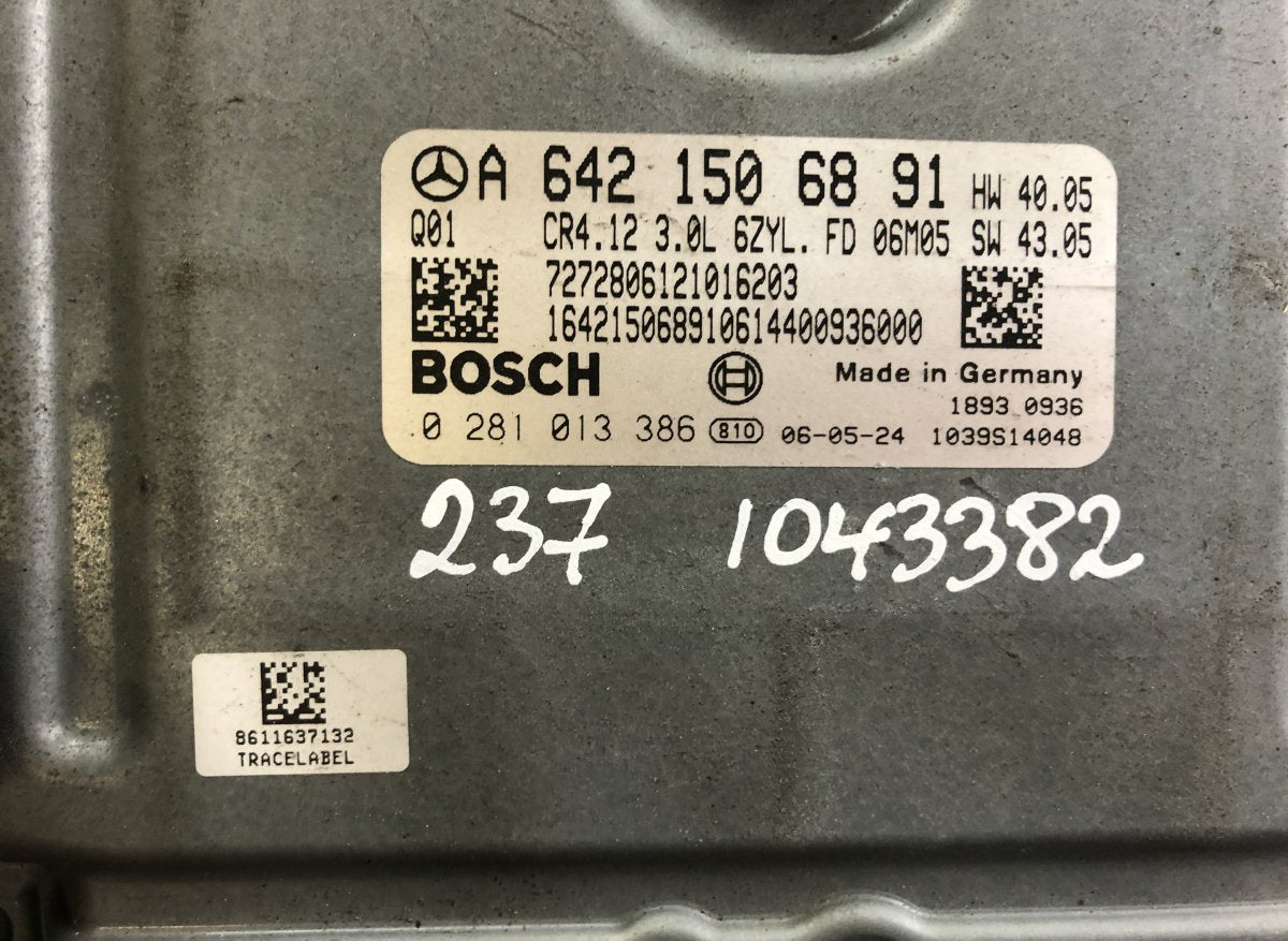 0281013386 Engine Control Unit / module (ECU) MERCEDES-BENZ R-CLASS (W251) (2006-2013)