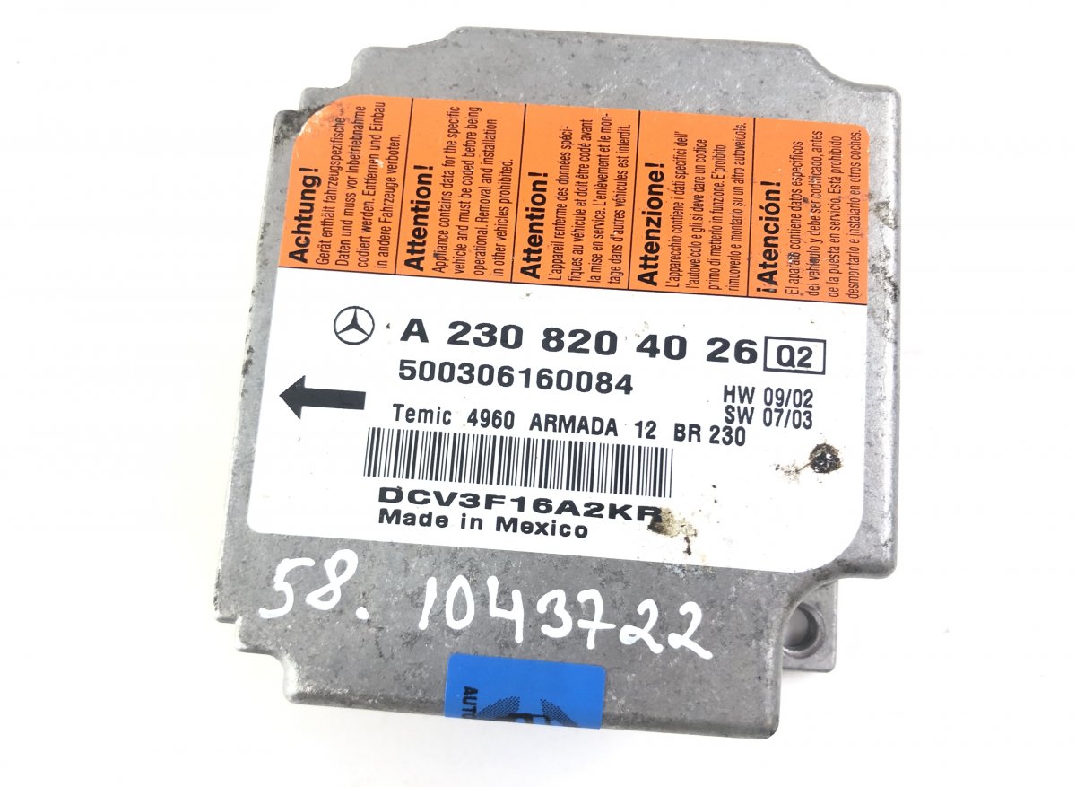 A2308205626 Airbag Control Unit MERCEDES-BENZ SL-CLASS (R230) (2001-2012)