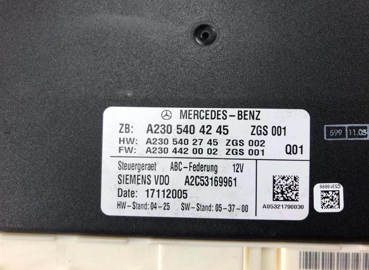 A2C53298079 A2C53169961 Level/air suspension control unit MERCEDES-BENZ SL-CLASS (R230) (2001-2012)