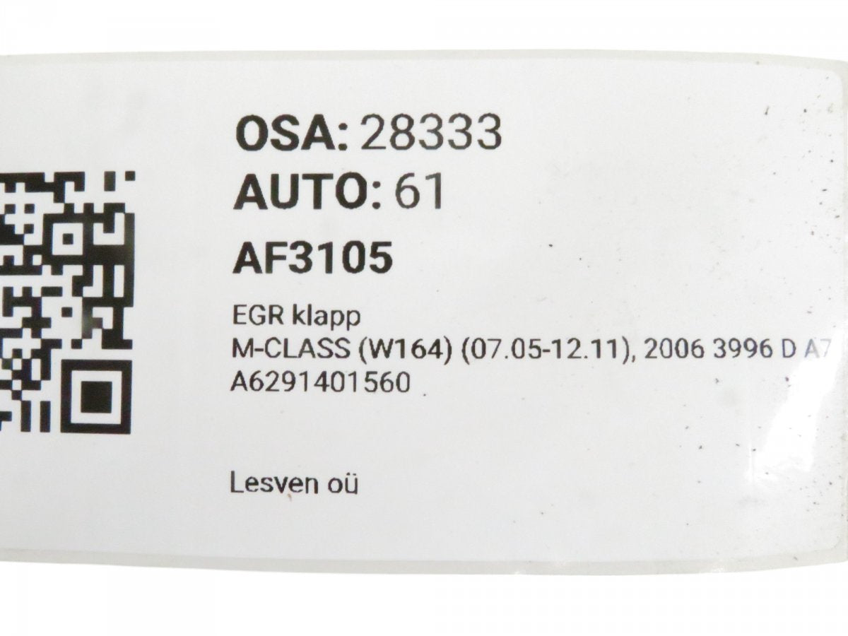 A6291401560 A6291400660 A6291400860 EGR Valve MERCEDES-BENZ ML-CLASS (W164) (2005-2011)