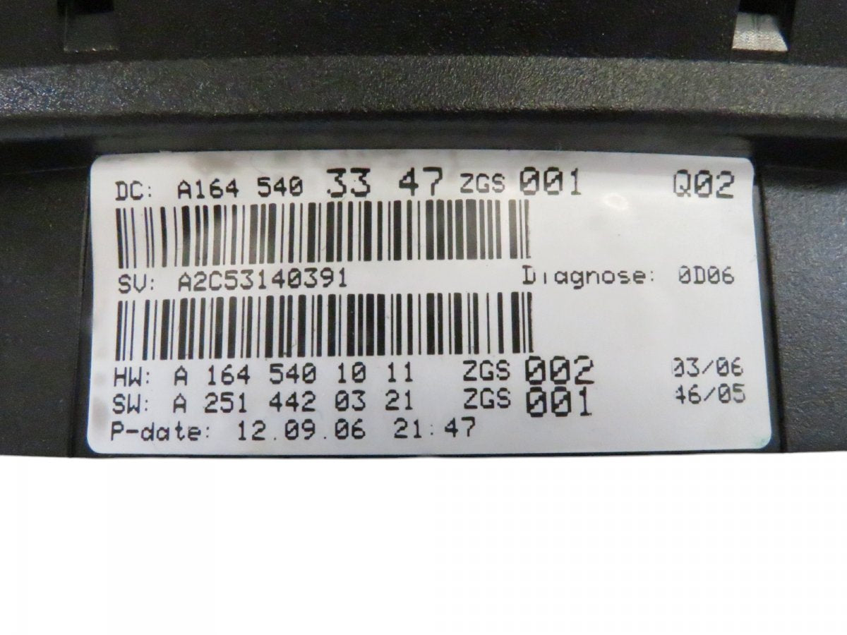 A1645401011 A2514420321 Instrument Cluster MERCEDES-BENZ ML-CLASS (W164) (2005-2011)