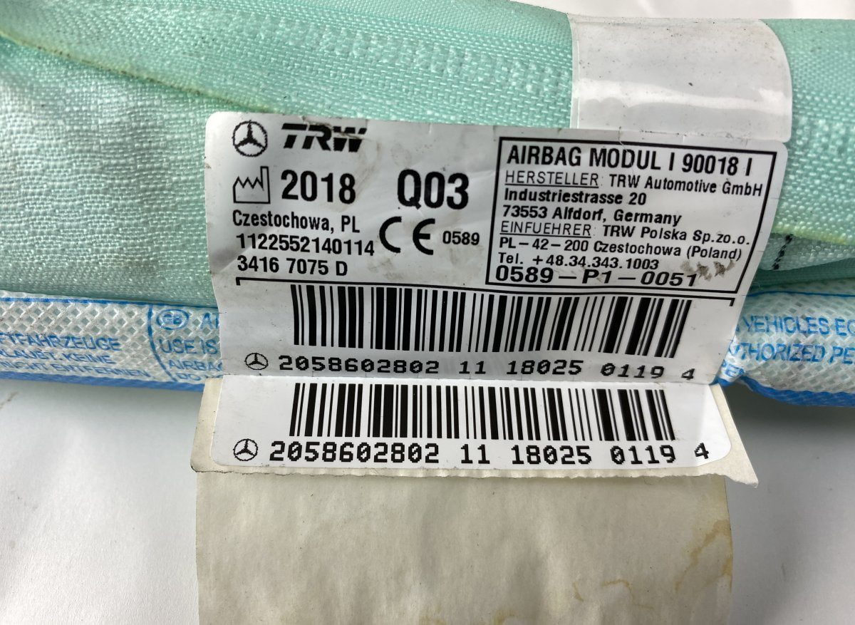 A2058602802 Head/roof/curtain airbag right MERCEDES-BENZ C-CLASS (W205) (2013-2021)
