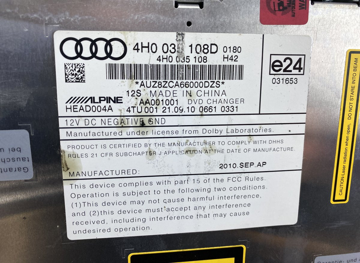 4H0035108D CD Changer AUDI A6 / A6 ALLROAD (C7, 4G) (2010-2018)