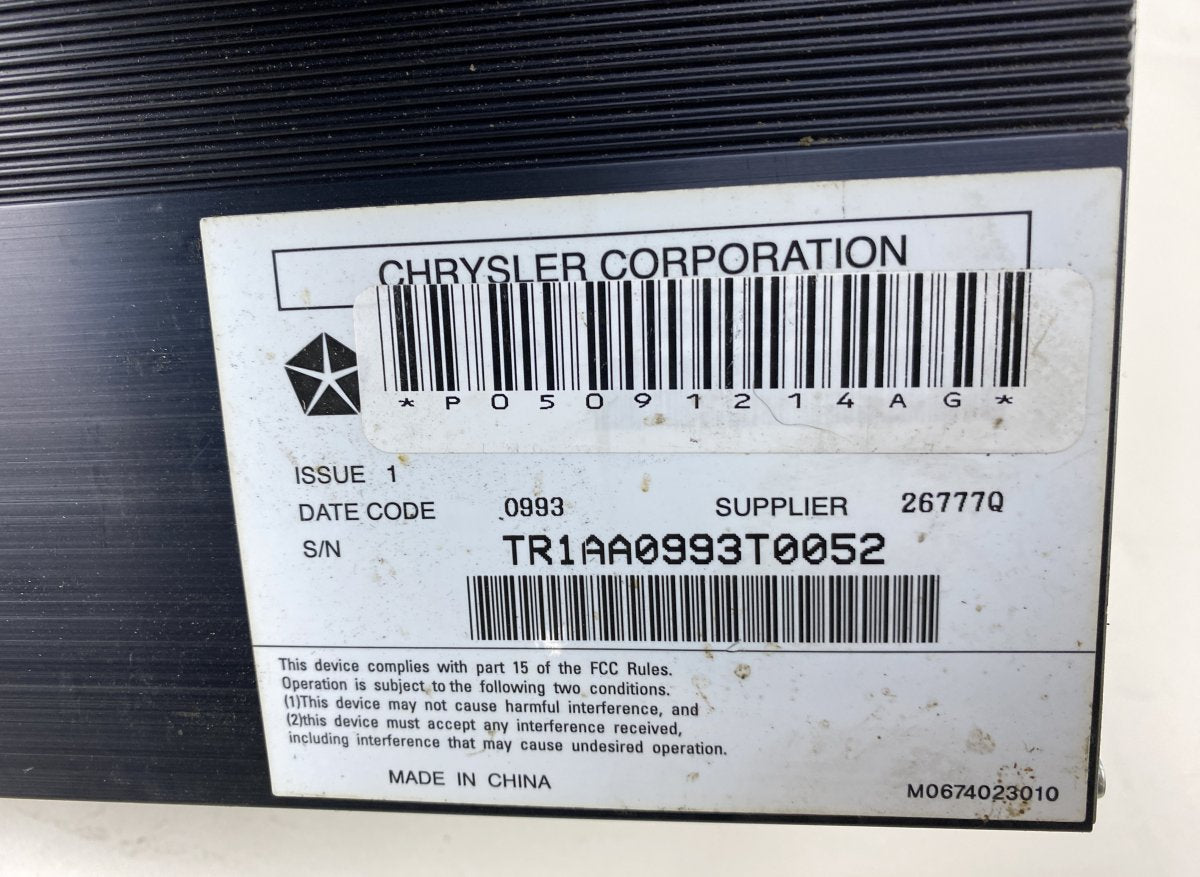 5091214AG Audio amplifier JEEP GRAND CHEROKEE IV (WK, WK2) (2010-2021)