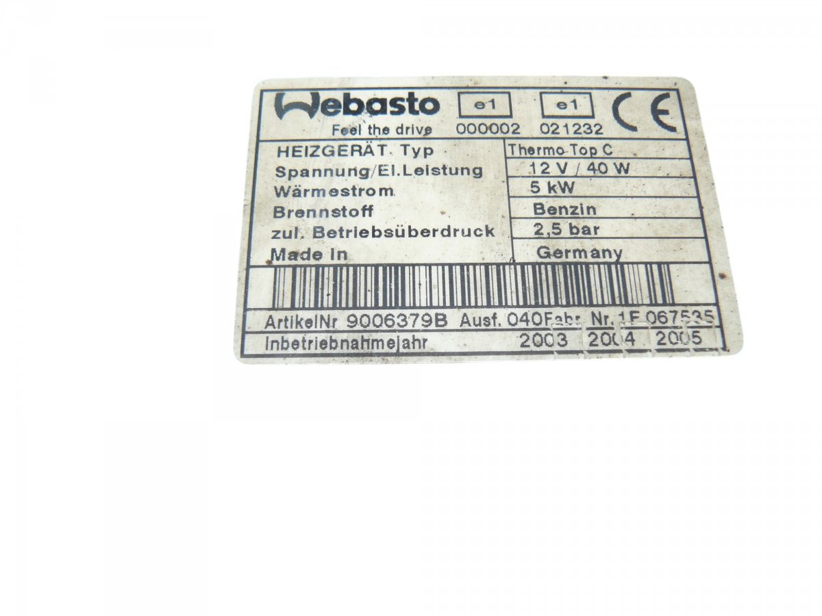 Auxiliary / pakring heater (webasto) BMW 7 (E65, E66) (2001-2009)