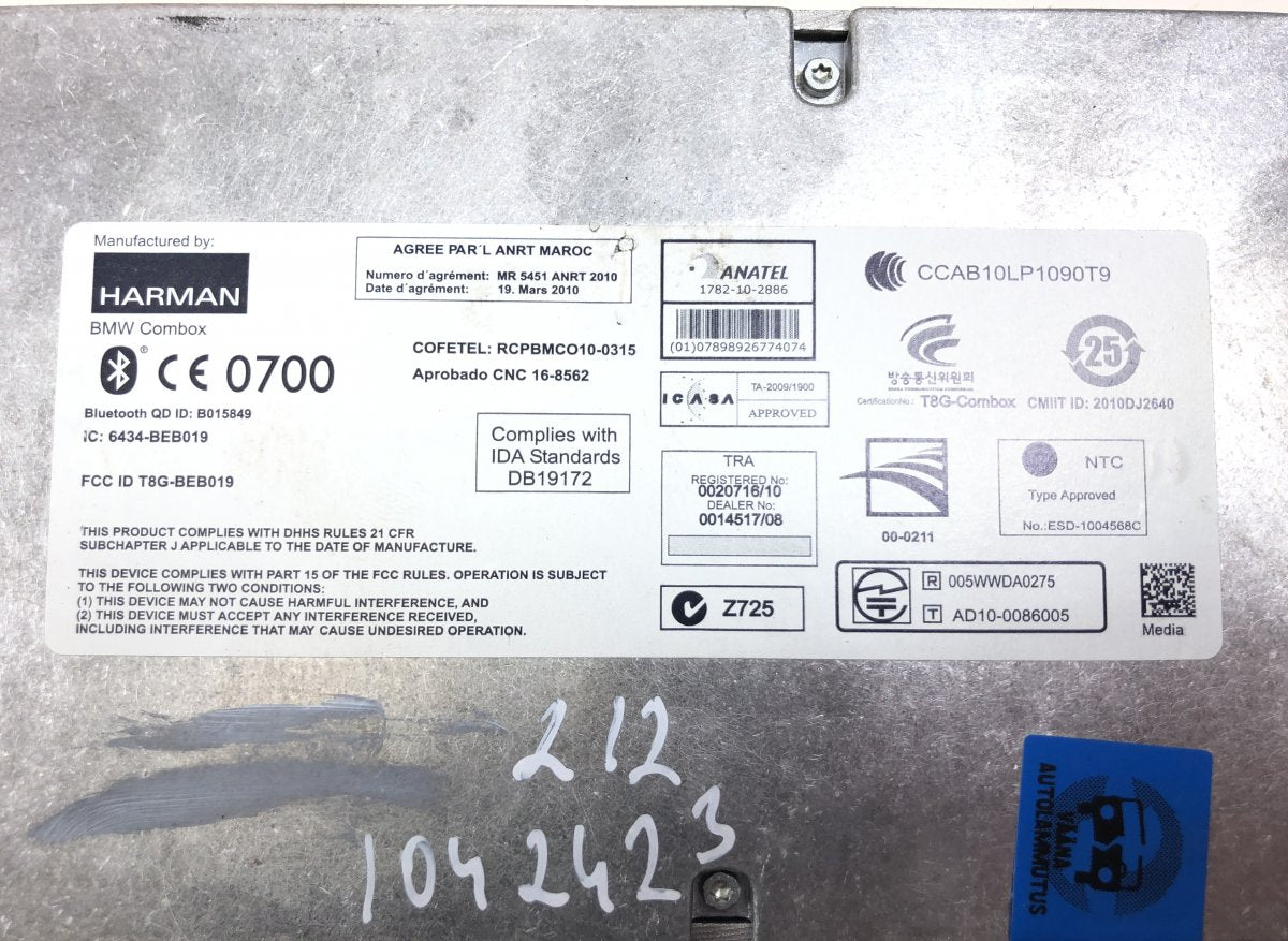 BE8007 Phone / bluetooth control unit BMW 5 (F10, F11) (2010-2017)