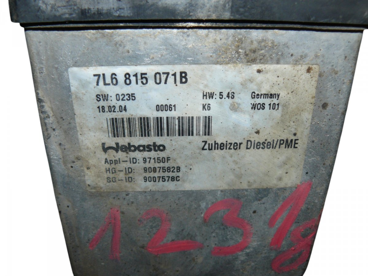 Auxiliary / pakring heater (webasto) VW TOUAREG I (7L) (2002-2010)