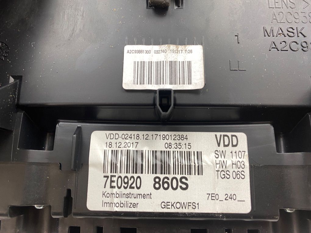 A2C93861300 Instrument Cluster VW TRANSPORTER T6 / MULTIVAN (SG, SF) (2015-)