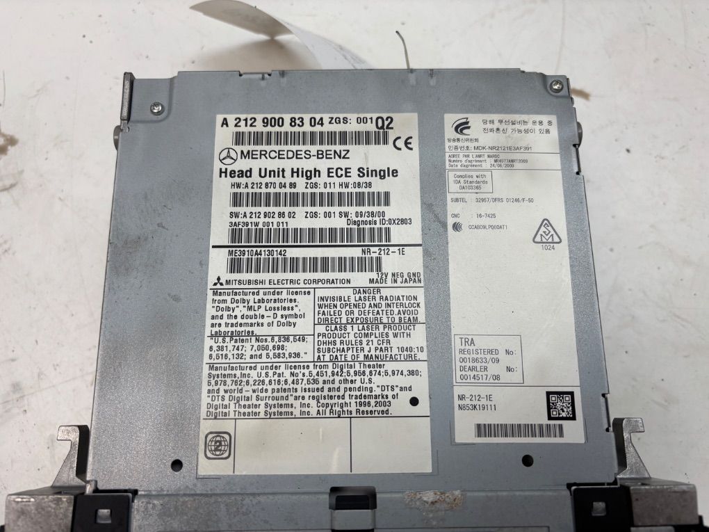 A2129004829 Radio MERCEDES-BENZ E-CLASS (W212) (2009-2016)
