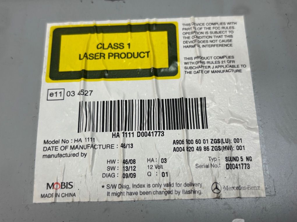 A9069006001 Radio MERCEDES-BENZ VITO / VIANO (W639) (2003-2014)