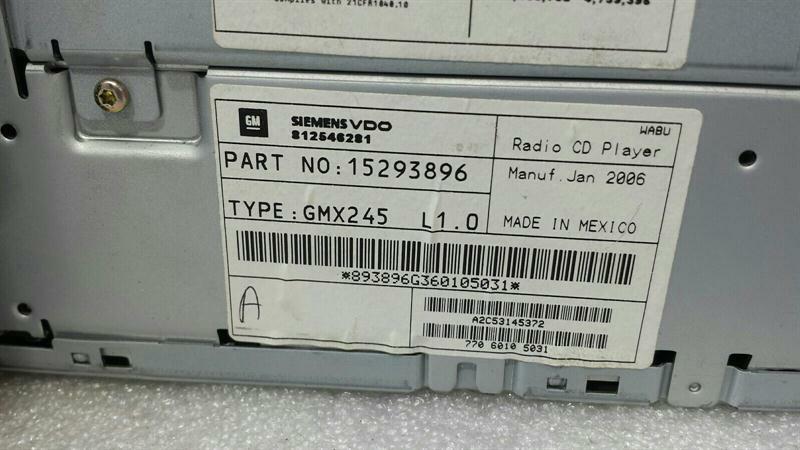 Chevrolet Corvette C6 CD Player 15293896 Audio System Controller Radio Audio