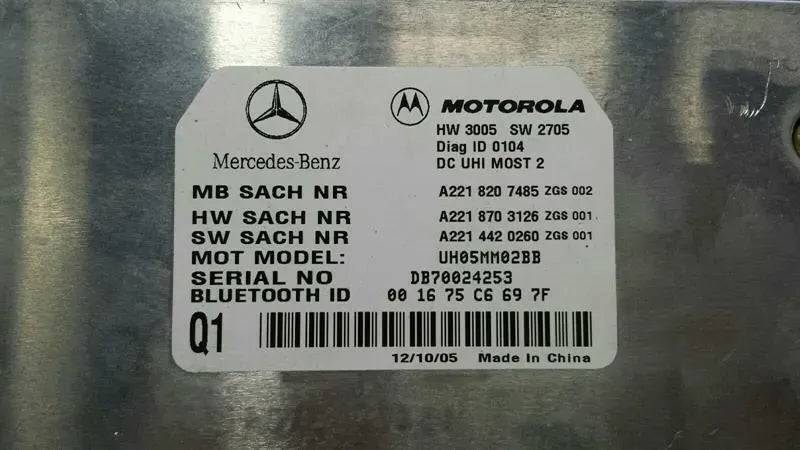 Mercedes S-Class W221 Telephone Module A2218207485 Telephone Control Unit