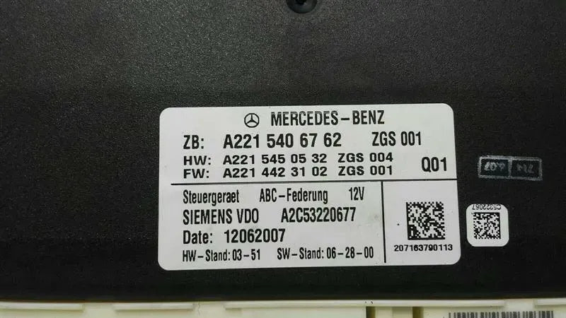 Mercedes CL W216 ABC suspension control unit A2215406762 chassis control unit