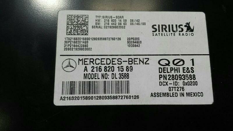 Mercedes CL W216 W221 Sirius radio modules A2168201589 control unit radio