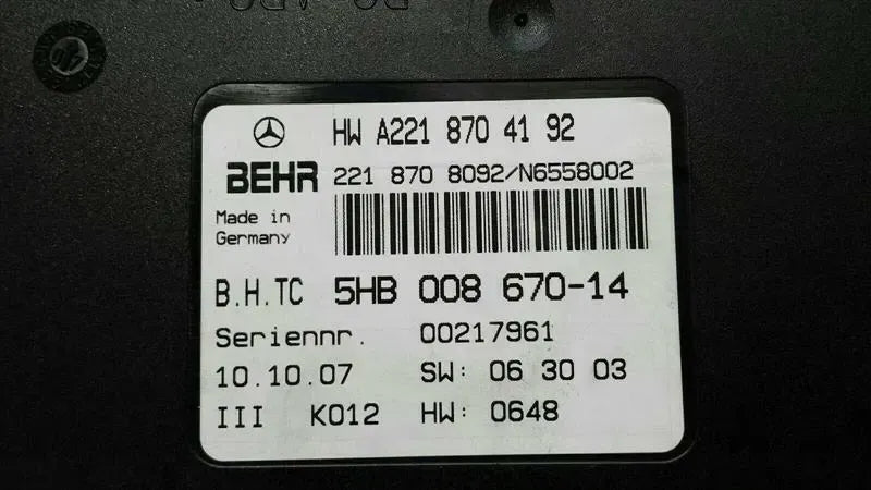 Mercedes CL W216 Car Climate Electronic Module A2218704192 Control Unit