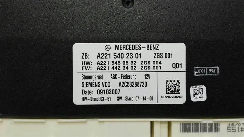 Mercedes CL W216 ABC Suspension Module A2215402301 ABC Suspension Control Unit