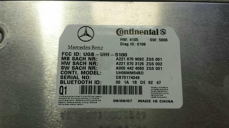 Mercedes CL W216 W221 communication module modules A2218709092 control unit