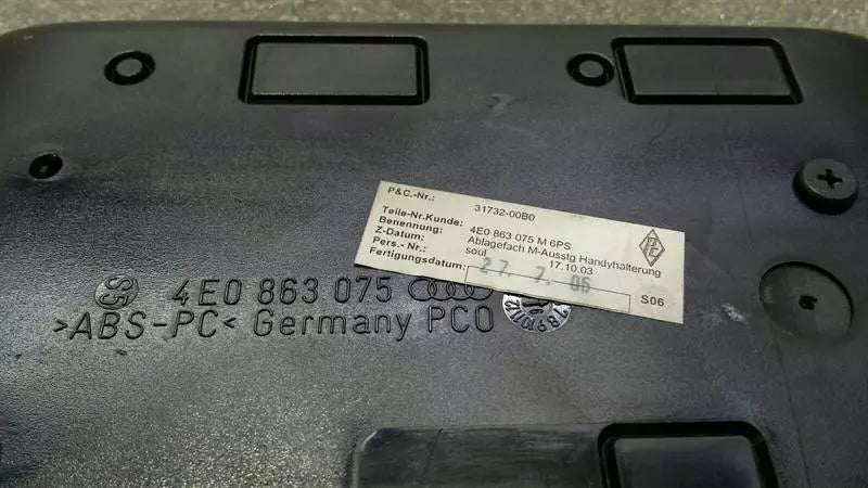 Audi S8 D3 A8 Phone Cradle 4E0863075M Cell Phone Mount