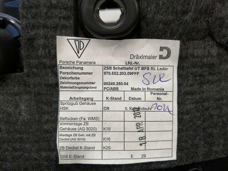 Porsche Panamera 970 Glovebox 97055220309FFF RHD UK Extended Leather