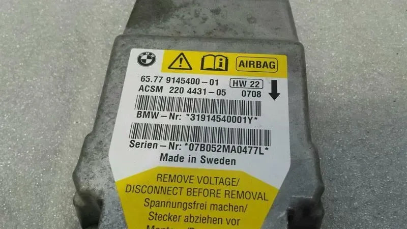 BMW 6 Series E63 E64 E60 Safety Module ECU 9145400 Air Control Unit SRS