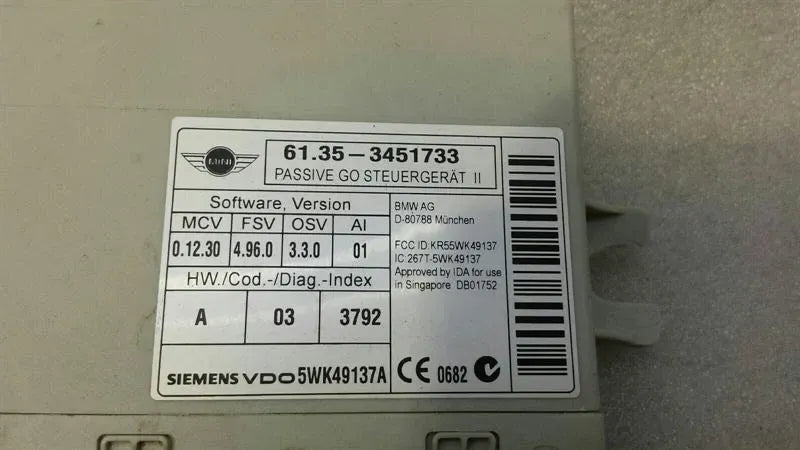 Mini Countryman S R60 Passive Go module 3451733 Keyless Go ECU