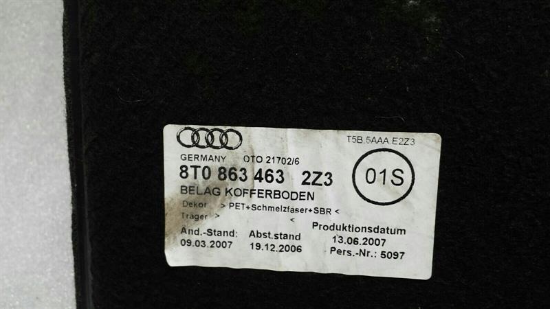 Audi S5 8T boat floor 8T0863463 trunk trim