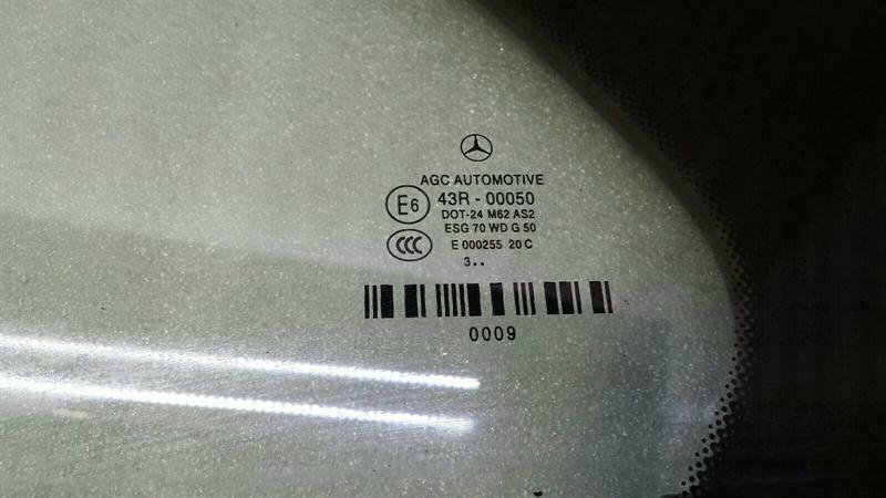 Mercedes S-Class W222 Left Rear 1/4 Glass A2227300117 Door Window 1/4 Rear Left