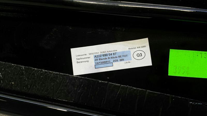 Mercedes S-Class W222 Right B Post Cover A2226900487 B Pillar Cover Right