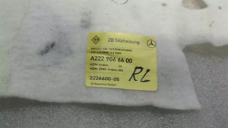 Mercedes S-class W222 rear left seat heated A2229066600 seat rear heating LI