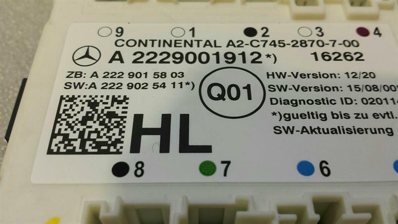 Mercedes C Class W205 RLH Door Module A2229001912 Door Control Unit Rear Left