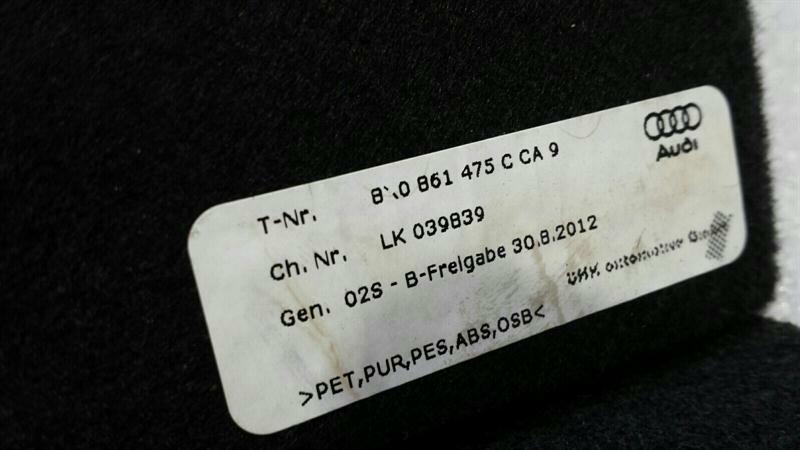 Audi S1 8X Luggage Compartment Cover 8X0861475C Boot Liner