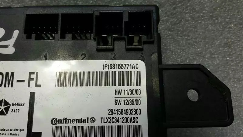 DODGE CHARGER LX LD FLH Door Module 68155771AC Door Control Unit Front Left