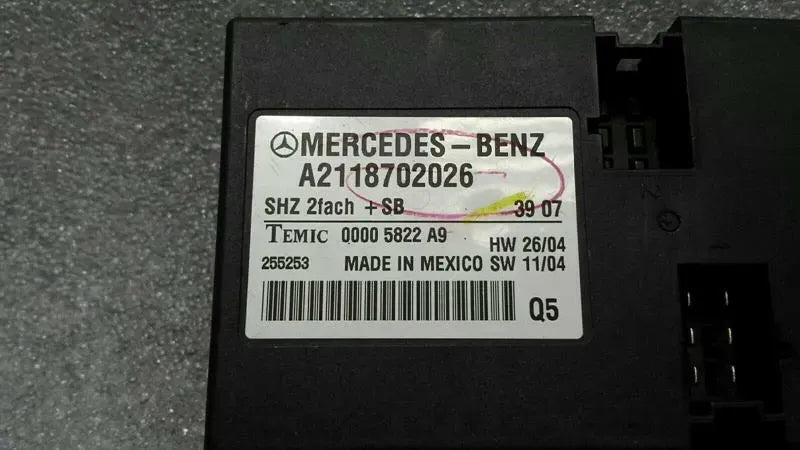 Mercedes ML W164 rear seat heating module A2118702026 control unit