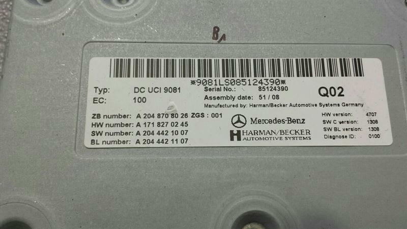 Mercedes SL R230 Electronic Module A2048708026 Control Unit Multimedia Interface.