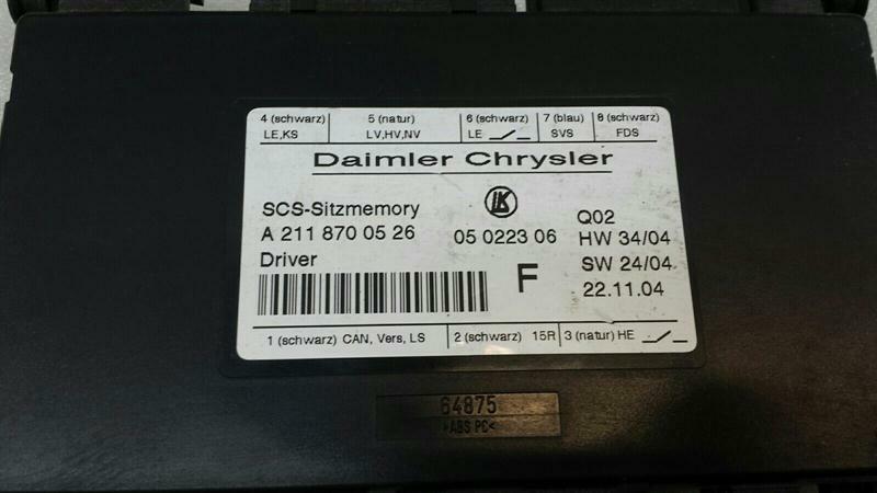 Mercedes E Class W211 seat control unit left A2118700526 left seat module
