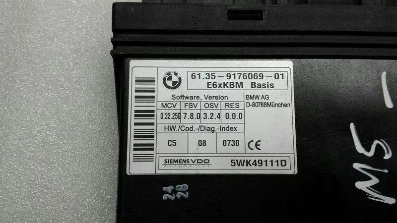 BMW 5 Series E60 E63 body module control unit 61359176069 body control module