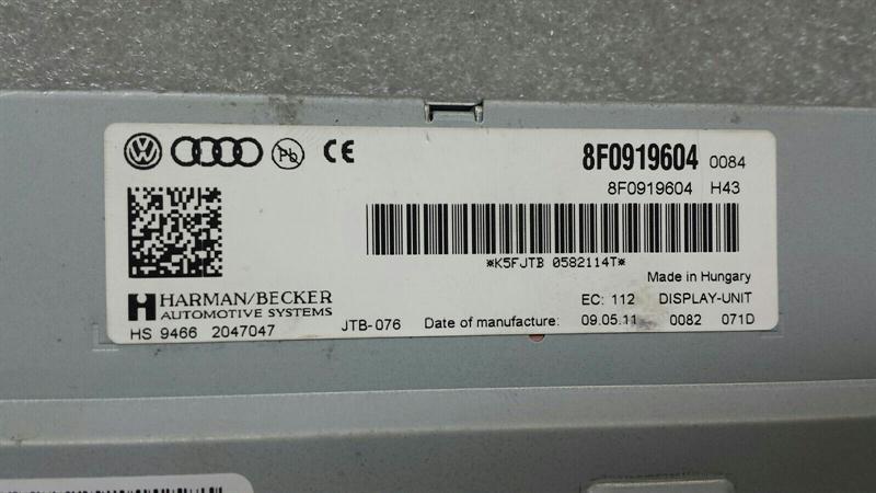 Audi RS5 8T Navigation Monitor 8F0919604 Sat Nav Display Image Shirt