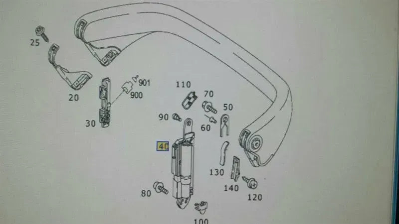 Mercedes SL R230 Roll Bar Hydraulic LI A2308600135 Roll Bar Hydraulic Left.
