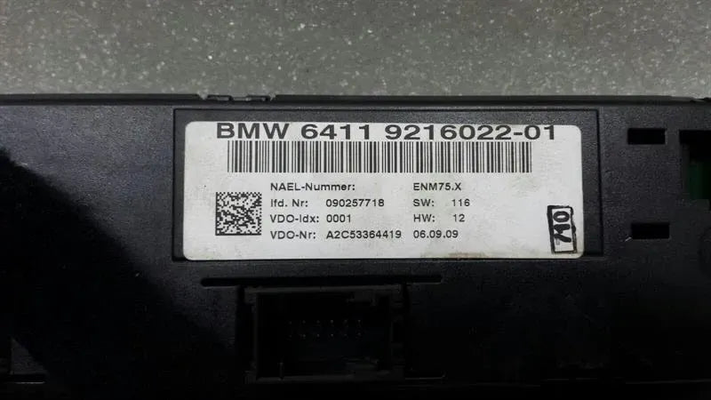 2010 BMW 1 Series E87 E81 Car Climate Control Control Unit Climate Change 9216022